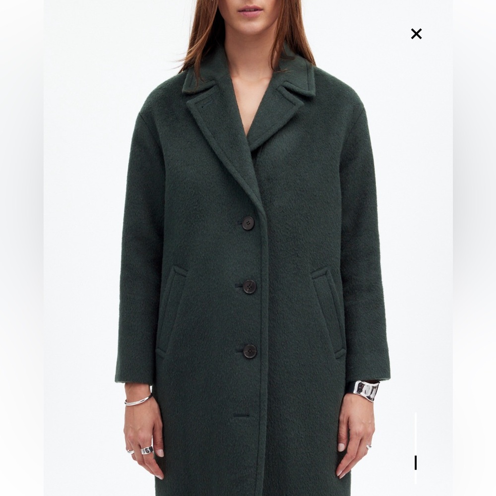 Madewell Forest Green Alpaca Wool Luxury Coat